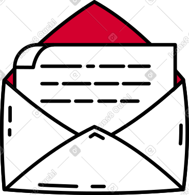 Open envelope with a letter PNG, SVG