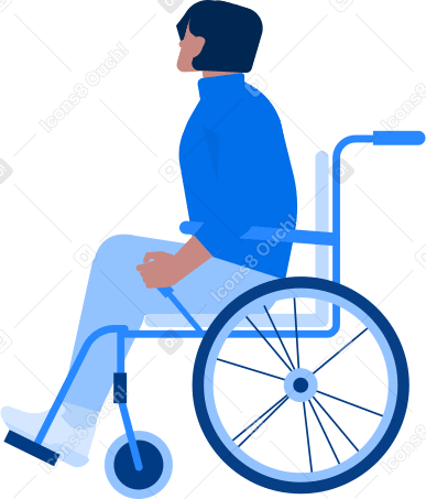 man in wheelchair side view Illustration in PNG, SVG