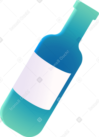 Зеленая стеклянная бутылка в PNG, SVG