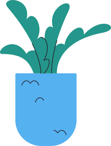 green plant in big blue pot PNG, SVG