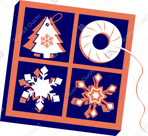 box with christmas toys PNG, SVG