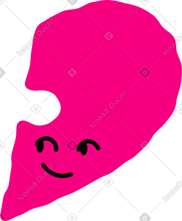 Head half a heart PNG, SVG