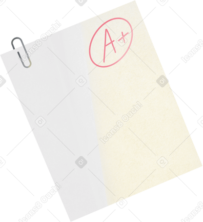 a plus grade on paper sheet Illustration in PNG, SVG
