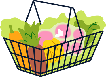 Basket of groceries PNG, SVG