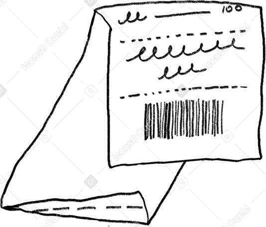 Ricevuta minima con linea nera PNG, SVG