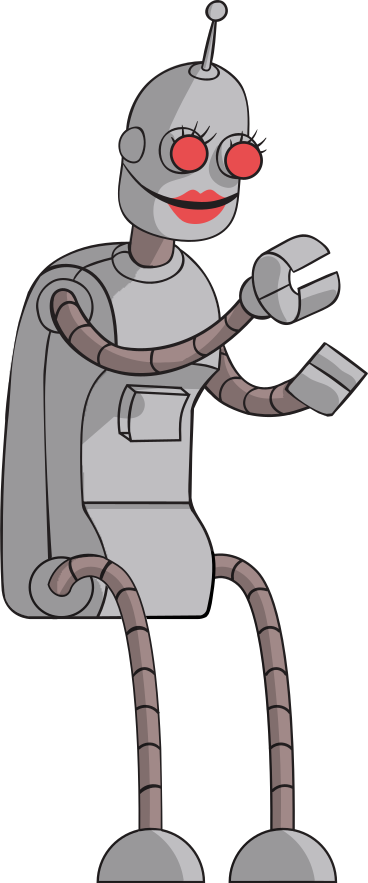 the robot is sitting with its arm outstretched PNG, SVG