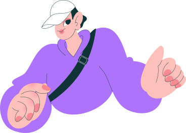 Mann mit baseballmütze und lila hoodie PNG, SVG