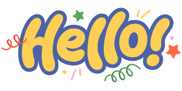 Schriftzug „hallo!“ mit dekorativen elementen text PNG, SVG