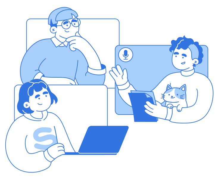 Иллюстрации Online meetings в PNG и SVG 