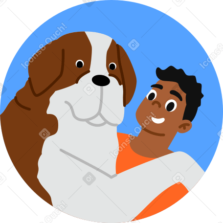 man with dog avatar PNG, SVG