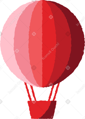 red hot air balloon PNG, SVG