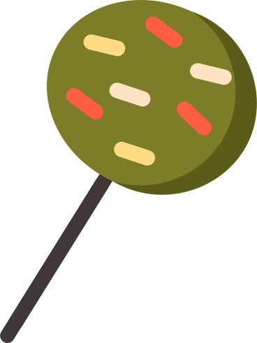 green candy on a stick with confetti PNG, SVG