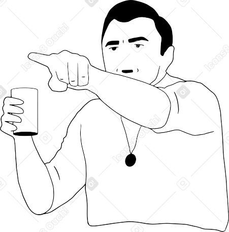 young man pointing at something PNG, SVG