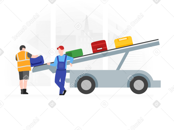Airport workers Illustration in PNG, SVG