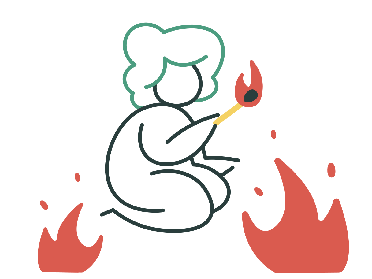 Kid with matches Illustration in PNG, SVG