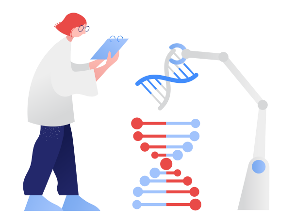 Genetic Engineering Illustration in PNG, SVG