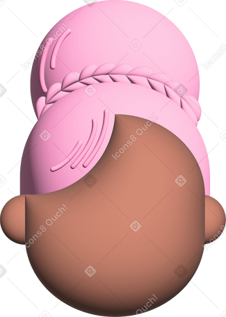 head with a pink bun on her head PNG, SVG