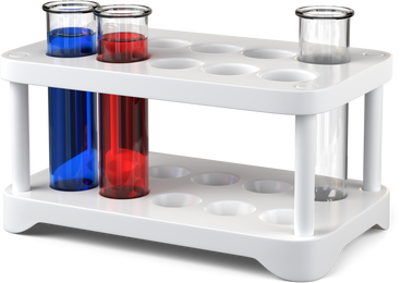 blue and red test tubes in rack PNG, SVG
