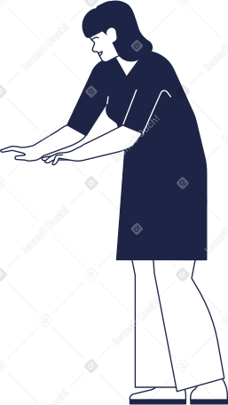 female masseur in trousers and bathrobe Illustration in PNG, SVG