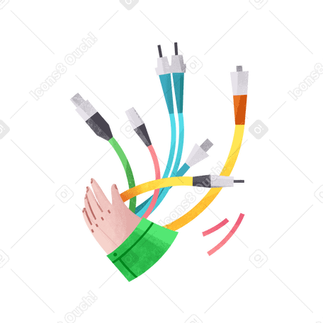 Hands holding wires PNG, SVG