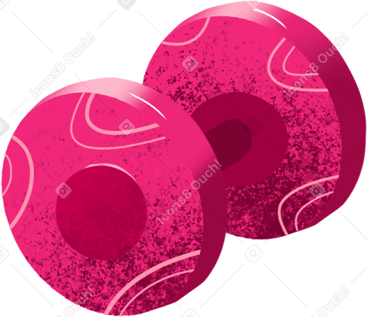pink dumbbell PNG, SVG