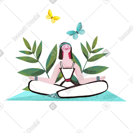 做瑜伽和冥想的女人 PNG, SVG