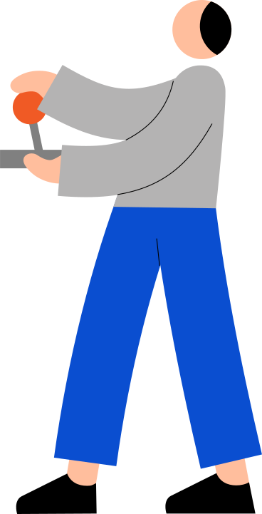 young man holding a radio remote control PNG, SVG