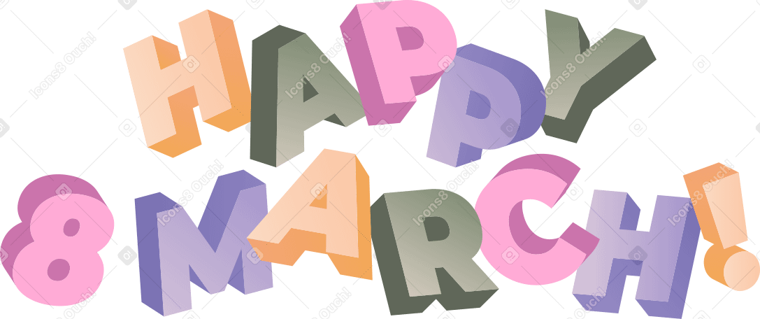 lettering happy women's day! text PNG, SVG