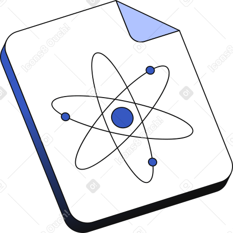 file with atom icon Illustration in PNG, SVG