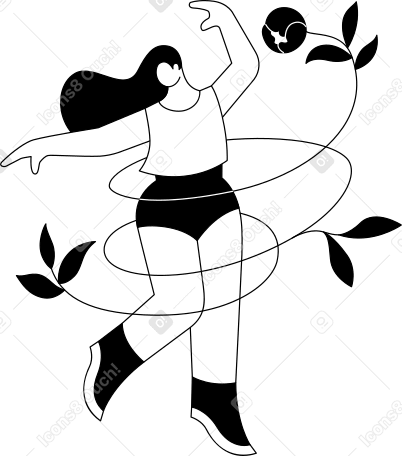dancing girl woman Illustration in PNG, SVG