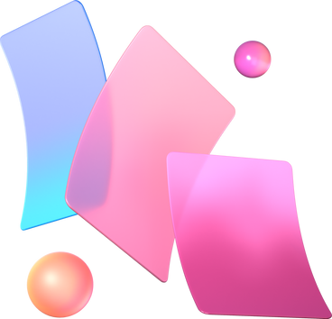 bent gradient cards and spheres PNG, SVG