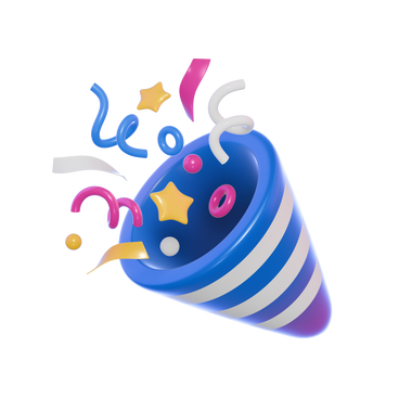 Popper de festa com confete PNG, SVG