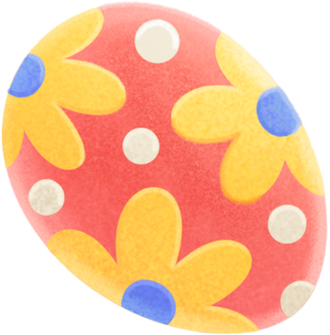 Easter red egg with a flower pattern PNG, SVG