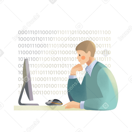 Young man programmer writing program code PNG, SVG