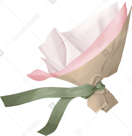 wrapping paper for flowers with ribbon PNG, SVG