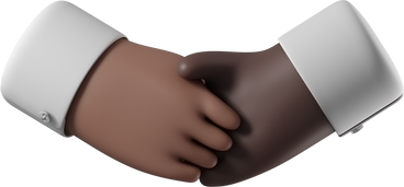 Handshake of brown skin and black skin hands PNG, SVG