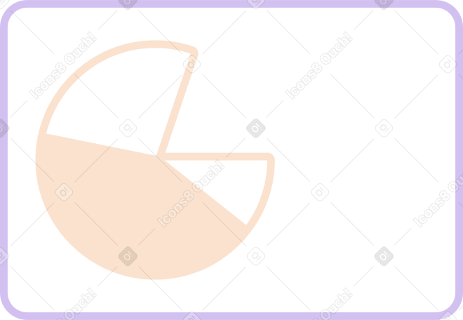 pie chart in the window Illustration in PNG, SVG