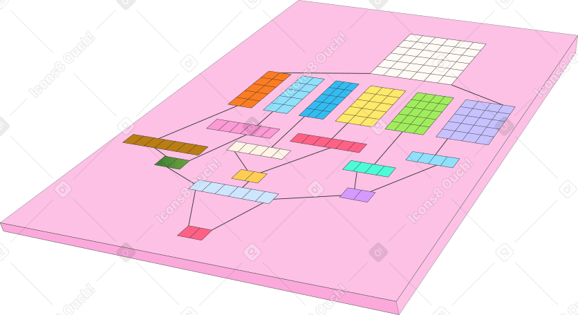 tabletop with block diagram PNG, SVG