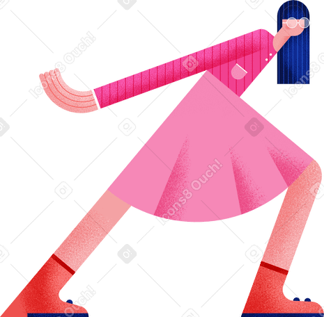 girl in a pink dress and red shoes Illustration in PNG, SVG