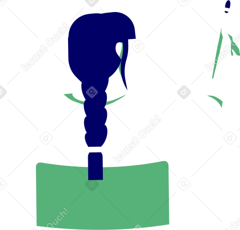 artist with a brush in her hands Illustration in PNG, SVG