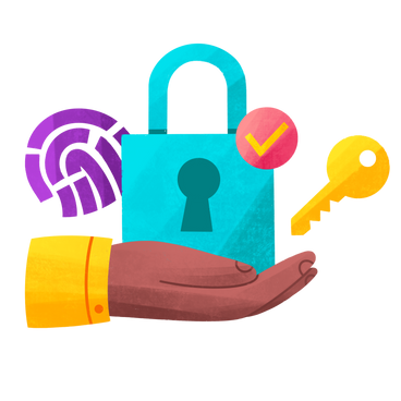 Secure protection with fingerprint and lock PNG, SVG