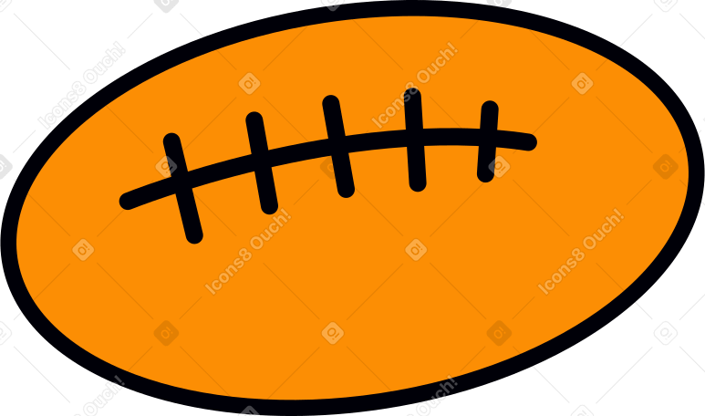 Bola de rugby laranja PNG, SVG