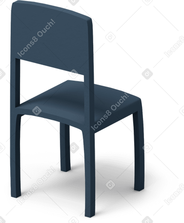 3D Classroom chair Illustration in PNG, SVG