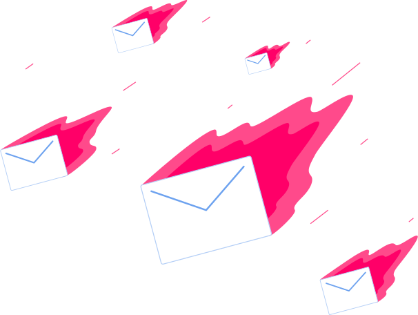 flying spam emails Illustration in PNG, SVG