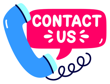 lettering contact us with handset PNG, SVG