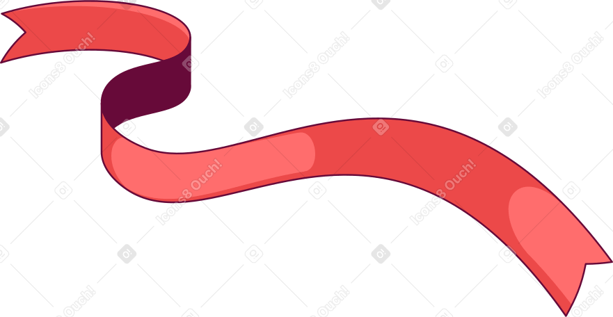 red ribbon finish Illustration in PNG, SVG