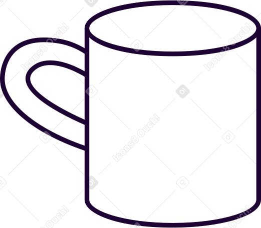 white mug with handle Illustration in PNG, SVG