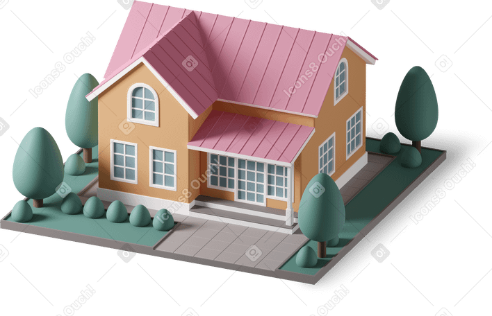 3D house PNG、SVG