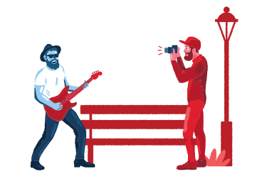 Shooting street musician PNG, SVG