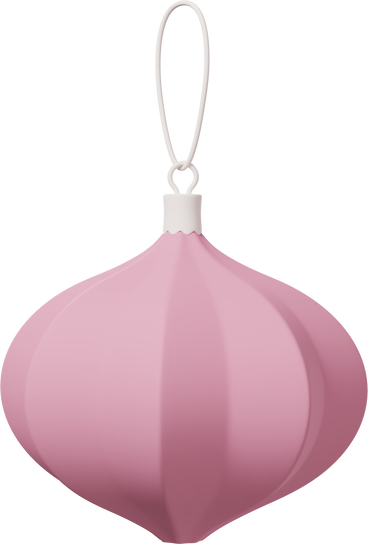분홍색 양파 모양의 크리스마스 공 장식 PNG, SVG